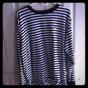 Obey black and white stripped sweatshirt